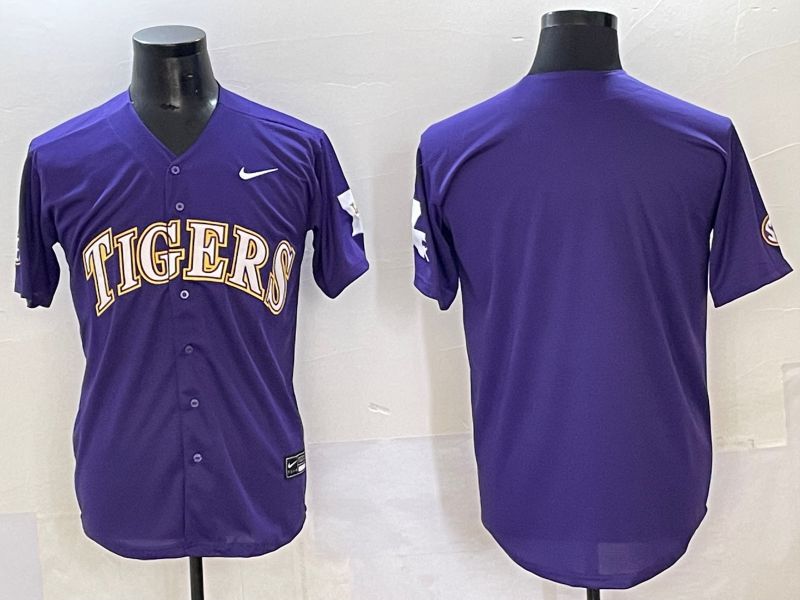 Men 2025 Clemson Tigers Blank Purple Joint Name Nike NCAA Jersey style 1